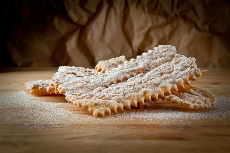 Chiacchiere of carnival typical dessert